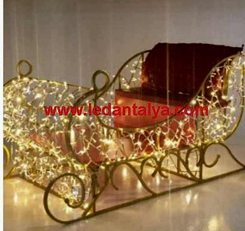 yılbaşı led süsleme  kızak 3 boyutlu